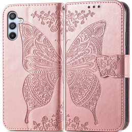 Cu clapetă pentru Samsung Galaxy A36, Butterfly, roz rose gold