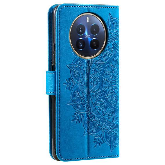 Cu clapetă pentru Realme 12 Pro 5G / 12 Pro+ 5G, Mandala, albastru