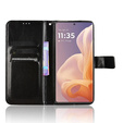 Cu clapetă pentru Motorola Moto G85, Crazy Horse Wallet, negru