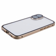 Husa pentru iPhone 16, Magnetic Dual Glass, de aur