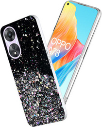 Huse pentru Oppo A78 5G, Glittery, negru