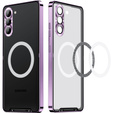 Carcasă de protecție pentru camera foto pentru Samsung Galaxy S23 FE, CamShield MagSafe, transparent / violet