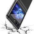 Husă pentru Samsung Galaxy Z Flip7 FE / Z Flip6, PC Case, transparent / negru