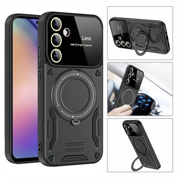 Husă blindată pentru Samsung Galaxy A55 5G, Magnetic Ring, negru