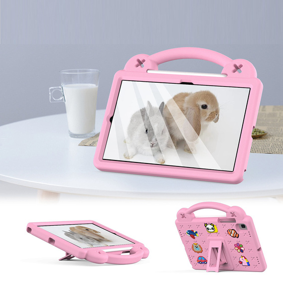 Husă pentru copii pentru Samsung Galaxy Tab S6 Lite 10.4 2020/2022 / Tab A7 2020 T500 / T505 / Tab S6 T860/T865, Cute Patterns, cu suport, roz