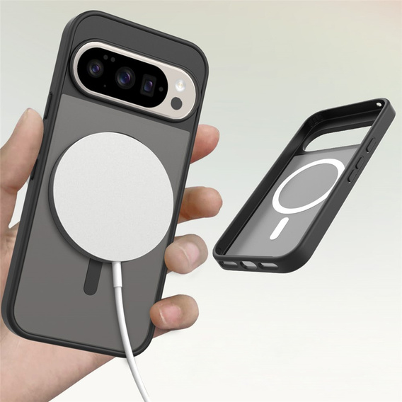 Carcasă Matt pentru Google Pixel 10 / 10 Pro, pentru MagSafe, negru translucid