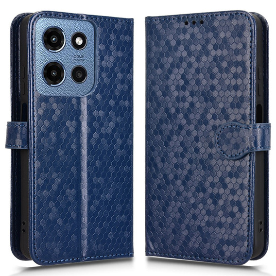 Husa cu clapetă pentru Motorola Moto G86 Power 5G, Wallet Rhombus, albastru