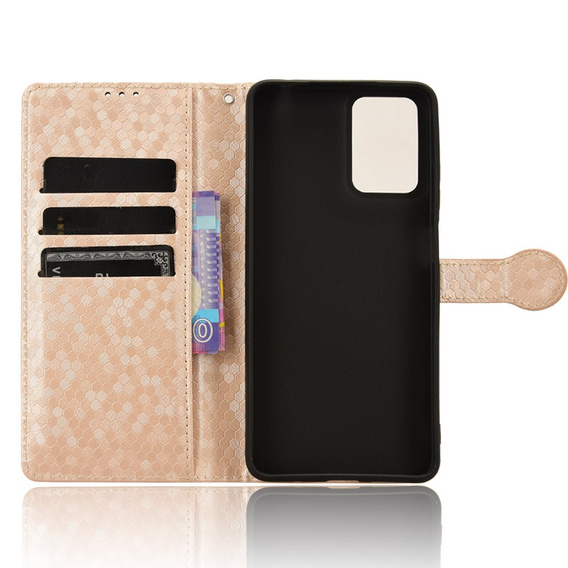 Husa cu clapetă pentru Motorola Moto G24 / G24 Power / G04, Wallet Rhombus, roz