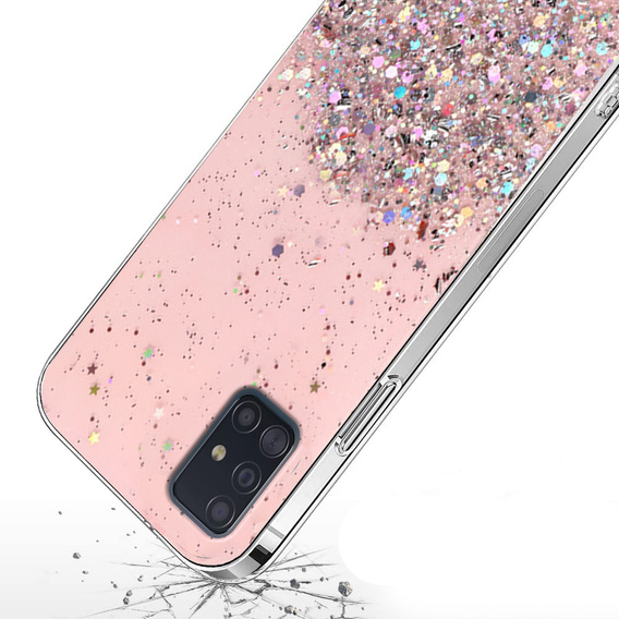 Huse pentru Samsung Galaxy A71 5G, Glittery, roz