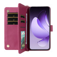 Carcasă cu clapetă pentru Oppo Reno 13 Pro 5G, Crossbody Leather Wallet, maroon