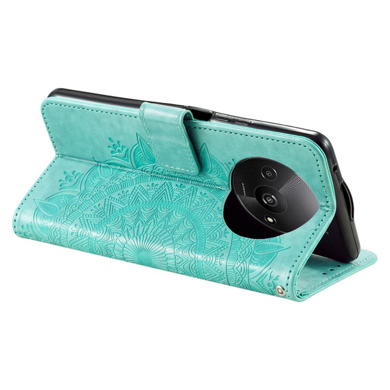 Cu clapetă pentru Xiaomi Redmi A3, Mandala, verde