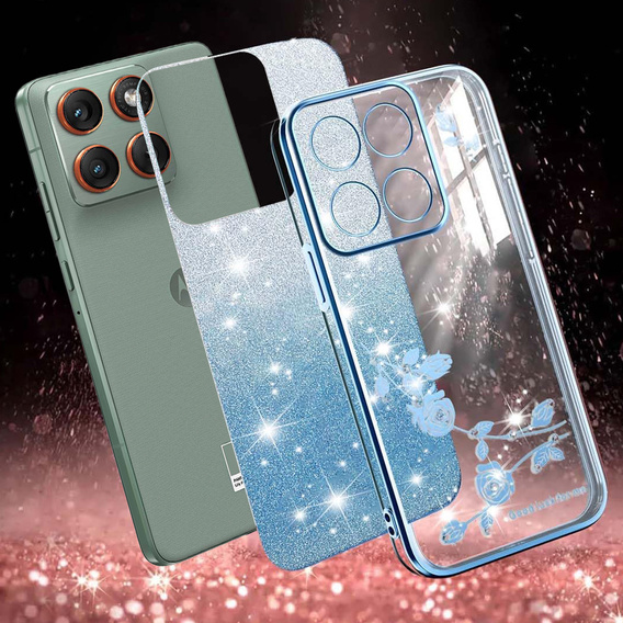 Husă Glitter Flower pentru Motorola Edge 70