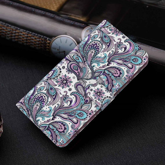 Cu clapetă pentru Oppo A17, Light Spots Decor, violet