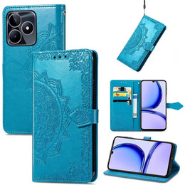 Cu clapetă pentru Realme Note 50, Mandala, albastru