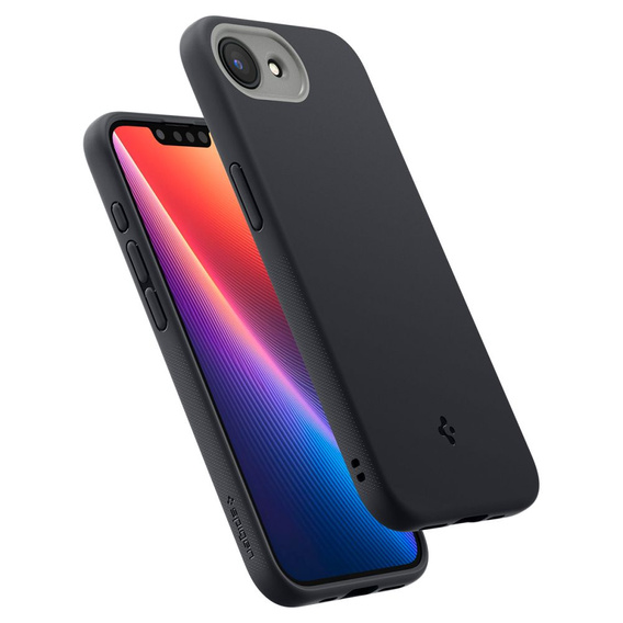 Carcasă Spigen pentru iPhone 16E, Nano Pop MagSafe, negru + sticlă temperată 9H