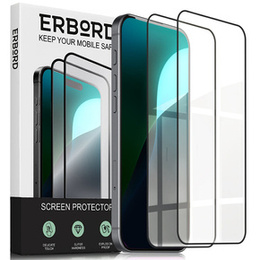 2x sticlă călită ERBORD 3D pentru iPhone 17 Pro/17/16 Pro pentru întregul display