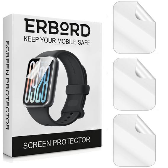 3x ERBORD Hydrogel Foil pentru Xiaomi Smart Band 9 Pro