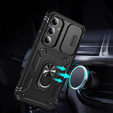 Husă blindată pentru Samsung Galaxy S24+ Plus, CamShield Slide, negru