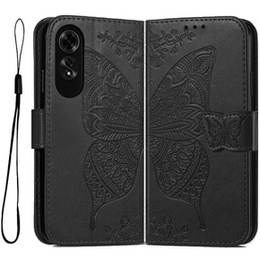 Cu clapetă pentru Oppo A60, Butterfly, negru