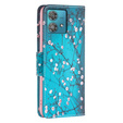 Cu clapetă pentru Motorola Edge 40 Neo, Wallet, sakura, albastru