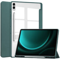 Husă pentru Samsung Galaxy Tab S9 FE+ Plus, Smartcase Hybrid, cu spațiu pentru stylus, verde