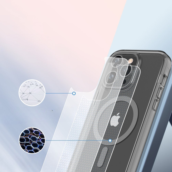 Carcasă pentru iPhone 16 Pro, Shockproof Hybrid, cu folie pentru ecran, pentru MagSafe, gri