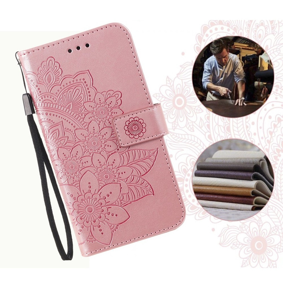 Cu clapetă pentru Xiaomi Redmi 13C / Poco C65, Mandala Flower, roz