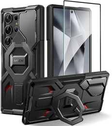 Husă pentru Samsung Galaxy S25 Ultra, seria Tongate MECH MagSafe, negru + sticlă temperată 9H