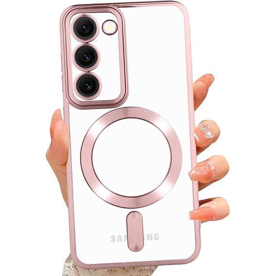 Husă pentru Samsung Galaxy S23 Plus, Electro MagSafe, roz rose gold + Sticlă pentru ecran