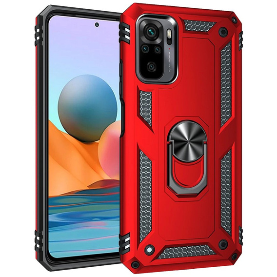 Husă blindată pentru Xiaomi Redmi Note 10 / 10S, Nox Case Ring, roșu