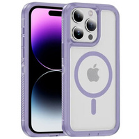 Carcasă cu ramă pentru iPhone 14 Pro, pentru MagSafe, transparent / violet