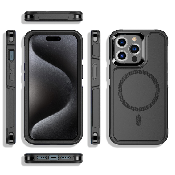 Huse pentru iPhone 15 Pro Max, MagForce MagSafe, negru