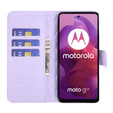 Husă cu clapetă pentru Motorola Moto G24 / G24 Power / G04, Rhombus Crossbody Leather, violet