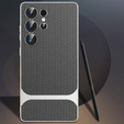 Huse pentru Samsung Galaxy S25 Ultra, GKK Woven Leather, gri