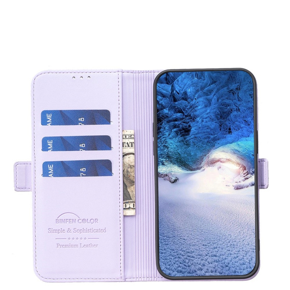 Husa cu clapetă pentru Xiaomi Redmi Note 13 5G, BINFEN Wallet, violet