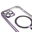 Husă pentru iPhone 12 Pro, Electro MagSafe, violet + Sticlă pentru ecran