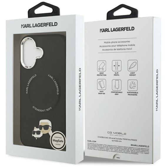 Karl Lagerfeld Karl & Choupette Heads Pins & Logo MagSafe Case pentru iPhone 17