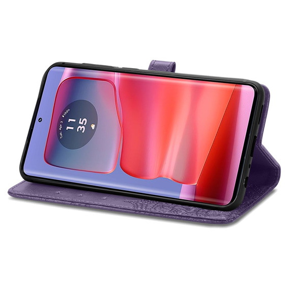 Cu clapetă pentru Motorola Edge 50 Pro, Mandala, violet