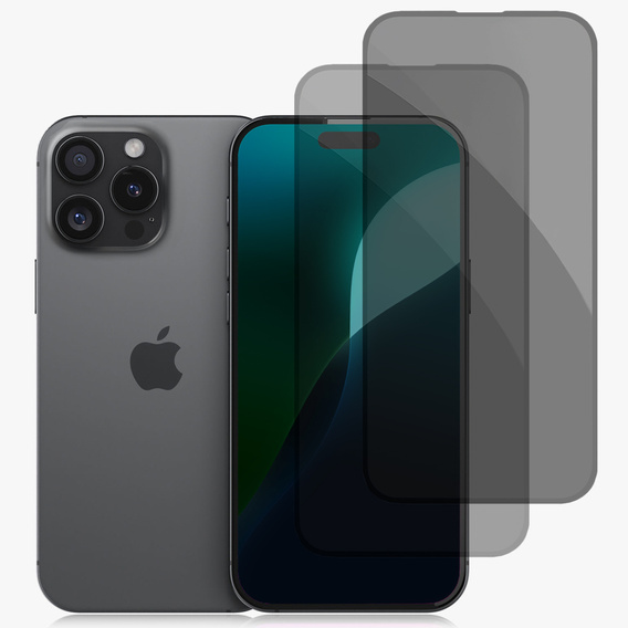 2x sticlă de confidențialitate temperată pentru iPhone 17 Pro/17/16 Pro, ERBORD Anti-Spy