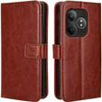 Cu clapetă pentru Realme GT 6 / 6T, Crazy Horse Wallet, maro