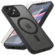 Husă pentru iPhone 11, pentru MagSafe, ERBORD Matt Case, negru + sticlă pentru ecran