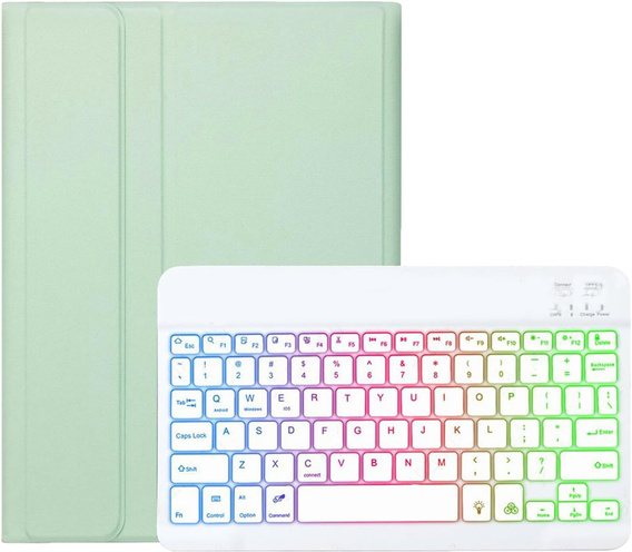Husă cu tastatură bluetooth iluminată pentru iPad 10.9 2022 (10 gen.), verde
