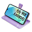 Cu clapetă pentru Samsung Galaxy A16, Wallet Zipper Pocket, violet
