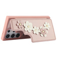 Husa pentru Samsung Galaxy S25 Ultra, Leather Flower Card Slot, roz