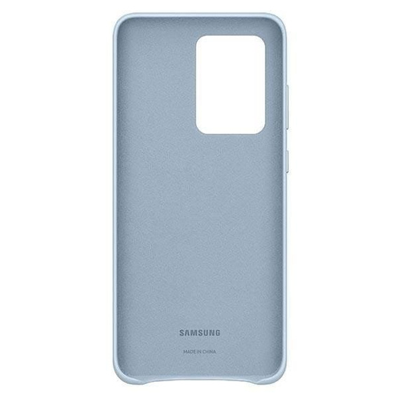 Caz original Samsung pentru Galaxy S20 Ultra, Leather Cover, albastru