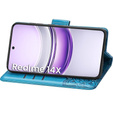 Cu clapetă pentru Realme 14X / Realme C75, Butterfly, albastru