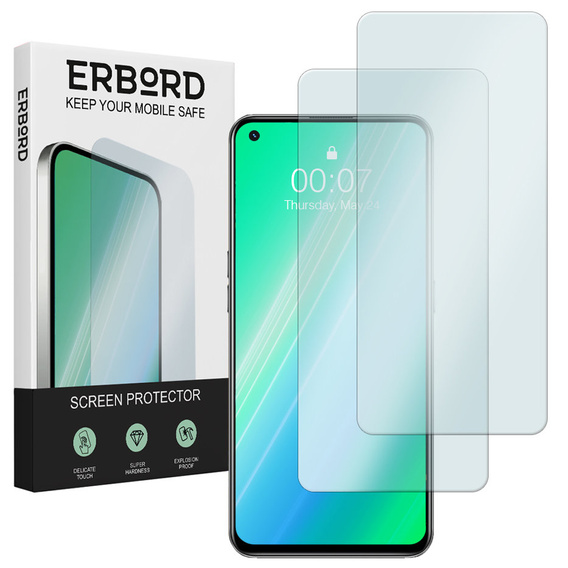 2x sticlă călită pentru Oppo A53 2020/A53S 2020, ERBORD 9H Hard Glass pe ecran