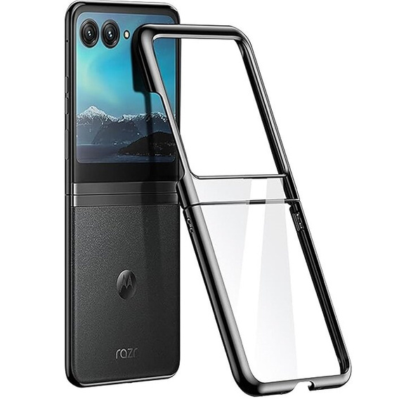 Husă pentru Motorola Razr 50 Ultra, Electro Frame, transparent / negru