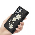 Husa pentru Samsung Galaxy S25 Ultra, Leather Flower Card Slot, negru