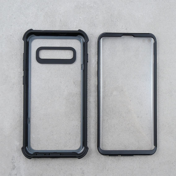 Huse pentru Samsung Galaxy S10 Plus, Dexnor Full Body Rugged, transparent / negru